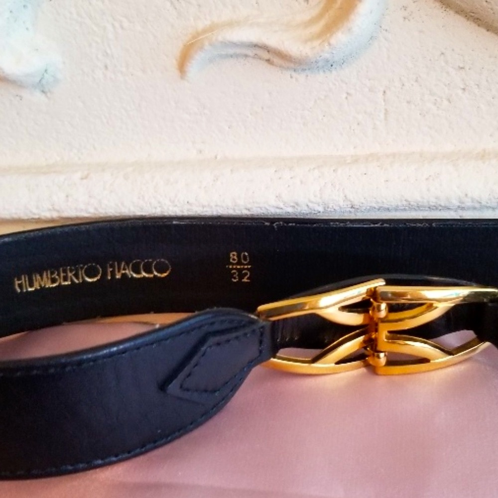 VINTAGE Humberto Fiacco Belt with Gold Hardware